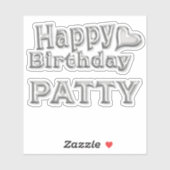 Patty Happy Birthday silver Aufkleber Sticker (Blatt)