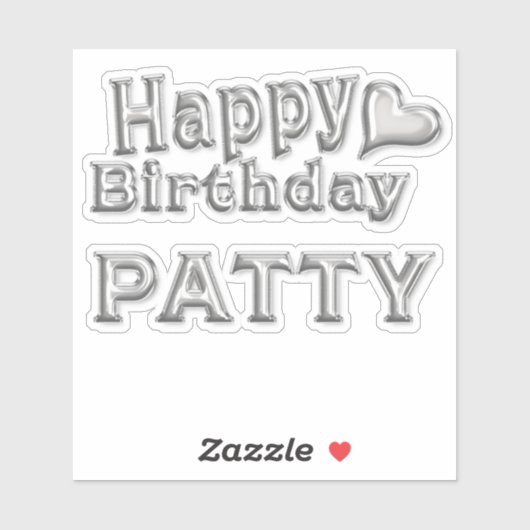 Patty Happy Birthday silver Aufkleber Sticker (Blatt)