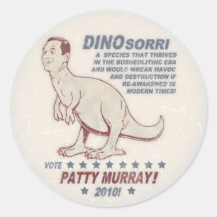 Patty Murray gegen Dino Sorri Runder Aufkleber