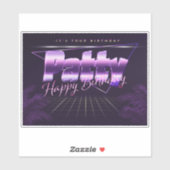 Patty Name Vorname lila retro Sticker Geburtstag (Blatt)