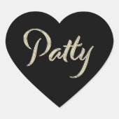 Patty white gold Handwriting Aufkleber Herz (Vorderseite)