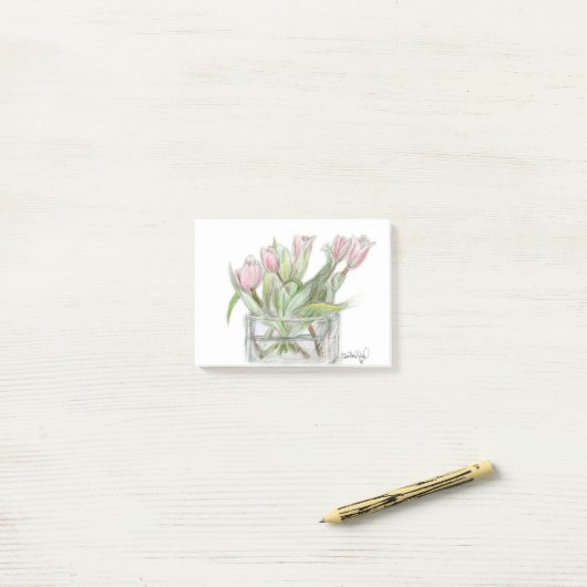 PAU58 Blume 1.tif Post-it Klebezettel (Auf Schreibtisch)