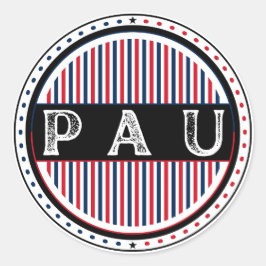 Pau City Pride Emblem – French Identity Runder Aufkleber