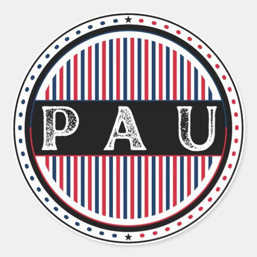 Pau City Pride Emblem – French Identity Runder Aufkleber (Vorderseite)