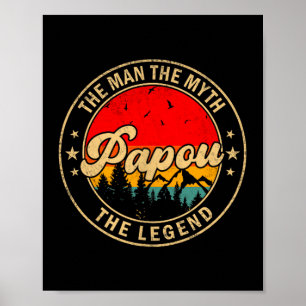 Pau der Mann der Mythos die Legende Vintage Retro Poster