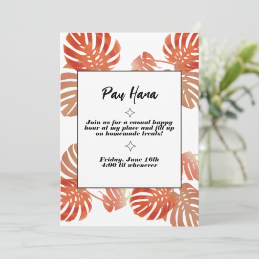 Pau Hana Invites Einladung (Stehend Vorderseite)