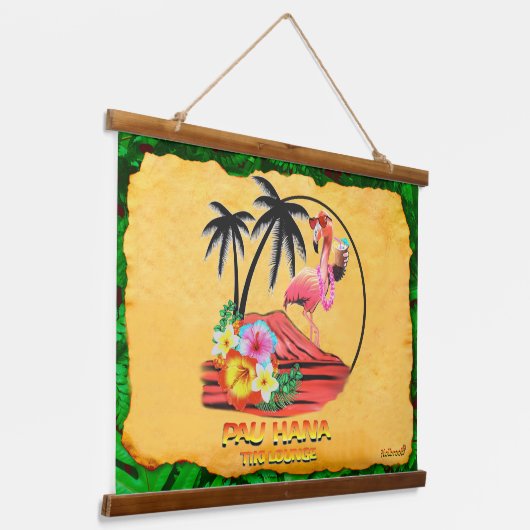 PAU HANA TIKI LOUNGE WANDTEPPICH MIT HOLZRAHMEN (Gewinkelt)