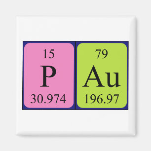 Pau-Periodensystemnamenmagnet Magnet
