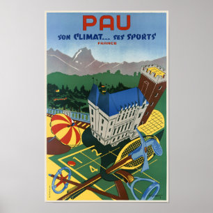 Pau Sohn Cliat.. ses sports Vintage Poster 1935