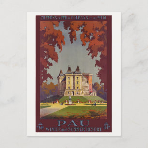 Pau Winter und Summer Resort Vintage Poster 1910 Postkarte