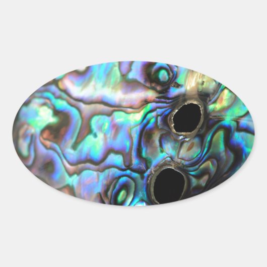 Paua abalone blue and green shell detail ovaler aufkleber (Vorderseite)