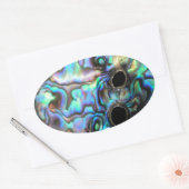 Paua abalone blue and green shell detail ovaler aufkleber (Umschlag)