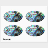 Paua abalone blue and green shell detail ovaler aufkleber (Blatt)
