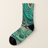Paua Abalone Muschel Fraktal Abstrakt in Teals Socken (Links - Außen)