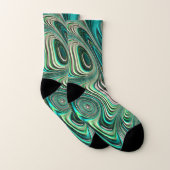 Paua Abalone Muschel Fraktal Abstrakt in Teals Socken (Paar)