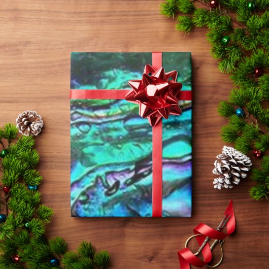 Paua Abalone Muschel Wrapping Paper Geschenkpapier (Feiertagsgeschenk)