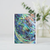 Paua abalone Muscheln Blau-grünes abstraktes Desig Postkarte (Stehend Vorderseite)