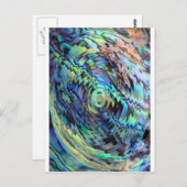 Paua abalone Muscheln Blau-grünes abstraktes Desig Postkarte (Vorne/Hinten)