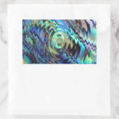 Paua abalone Muscheln Blau-grünes abstraktes Desig Rechteckiger Aufkleber (Tasche)