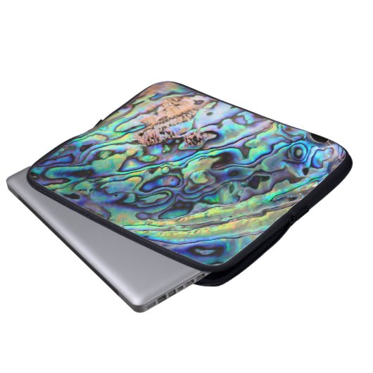 Paua abalone schöne Muschel Neopren Ärmel Laptopschutzhülle (Vorne Knopf)