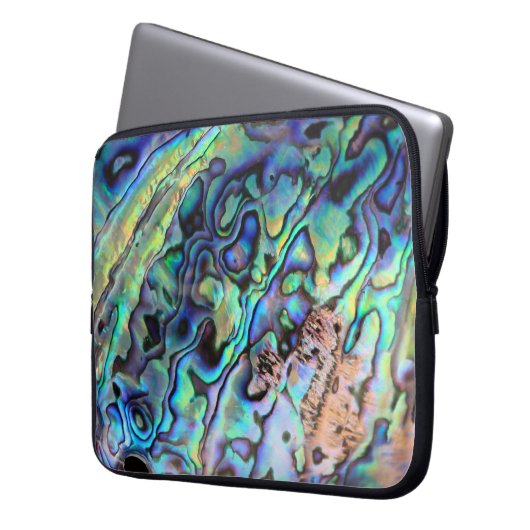 Paua abalone schöne Muschel Neopren Ärmel Laptopschutzhülle (Vorderseite Links)