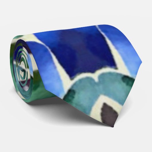 Paua Aqua Forest Krawatte (Gerollt)