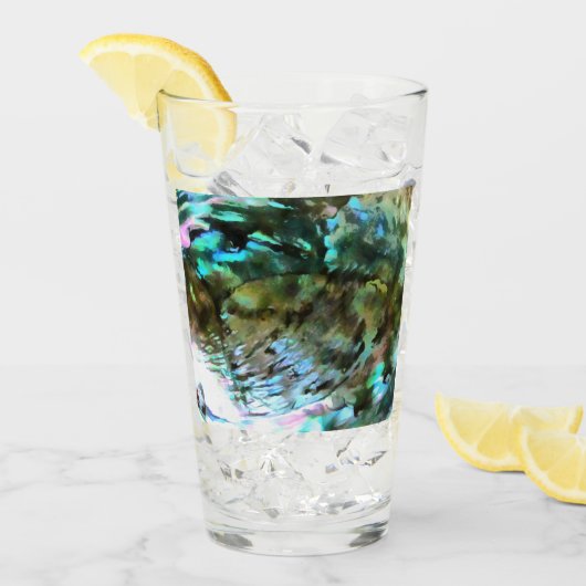 Paua Black Abalone Muschel Regenbogenfarben Glas (Vorderseite Ice)