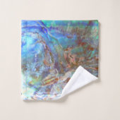 Paua Black Abalone schöne neuseeländische Muschel Badhandtuch Set (Waschlappen)