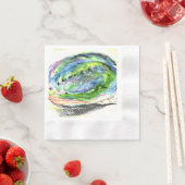 Paua Black Abalone schöne neuseeländische Muschel Serviette (Beispiel)