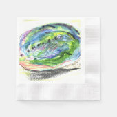 Paua Black Abalone schöne neuseeländische Muschel Serviette (Vorderseite)