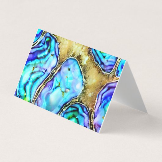 Paua Muschel Liquid Alcohol Ink Visitenkarten (Vorderseite)