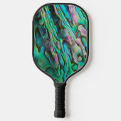 Paua Muschel Look Pickleball Paddle mit Monogramm (Rückseite)