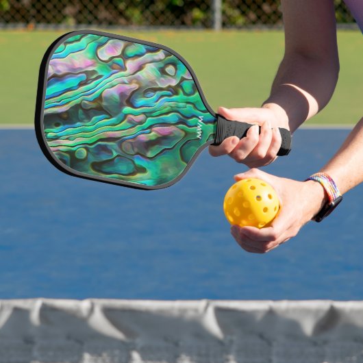 Paua Muschel Look Pickleball Paddle mit Monogramm (InSitu)
