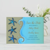 Paua Muschel Starfish Hochzeit in Urlaubsort Rett Save The Date (Stehend Vorderseite)