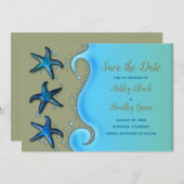Paua Muschel Starfish Hochzeit in Urlaubsort Rett Save The Date (Vorne/Hinten)