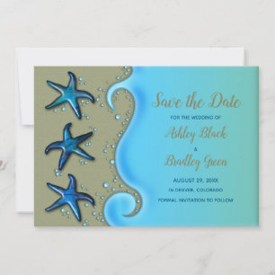 Paua Muschel Starfish Hochzeit in Urlaubsort Rett Save The Date