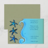 Paua Muschel Starfish Wedding Reply RSVP Card Karte (Vorne/Hinten)