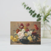 Paul Biva Vintage Aster in a Vase Postkarte (Stehend Vorderseite)