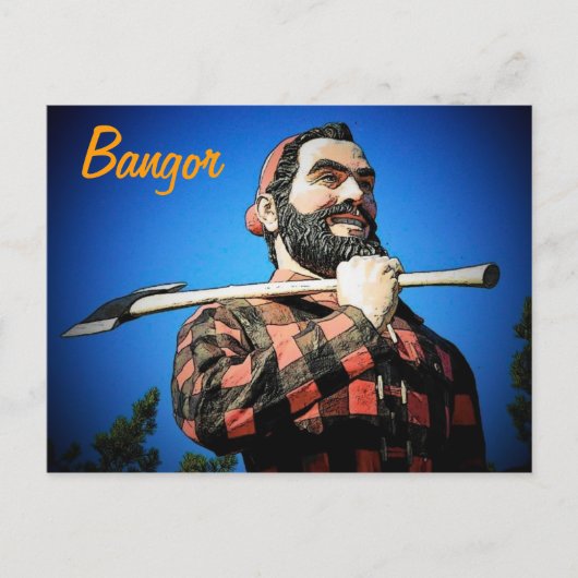 Paul Bunyan in Bangor Postcard Postkarte (Vorderseite)