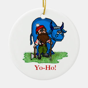 Paul- Bunyan oder Holzfäller-Weihnachtsverzierung Keramikornament