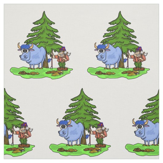 Paul Bunyan (rasiert) und blaues Stoff (Muster)
