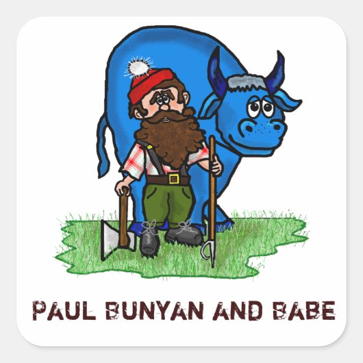 Paul Bunyan Stickers oder Name Tags (Vorderseite)