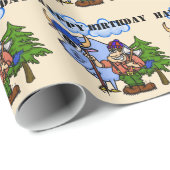 Paul Bunyan und Baby die blaue Geschenkpapier (Rolleneckpunkt)