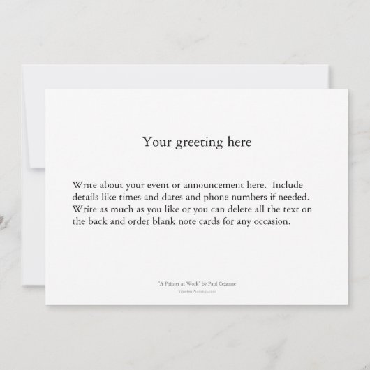 Paul Cezanne A Painter at Work impressionist art Ankündigung (Rückseite)