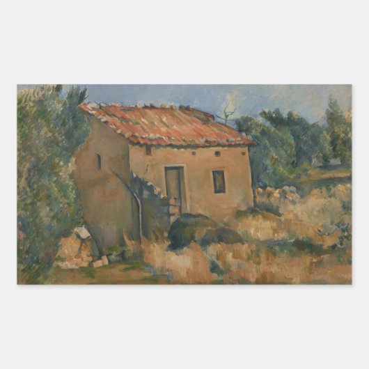 Paul Cezanne - Abandoned House Rechteckiger Aufkleber (Vorderseite)