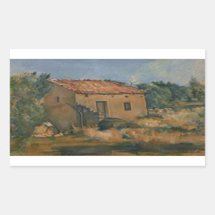 Paul Cezanne - Abandoned House Rechteckiger Aufkleber