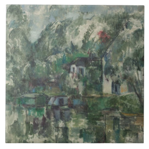 Paul Cezanne   am Rand des Wassers, C. 1890 (Öl O Fliese