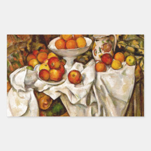 Paul Cezanne Äpfel Orangen Druck Impressionismus Rechteckiger Aufkleber