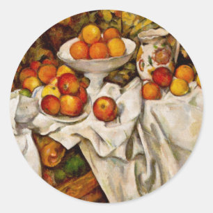 Paul Cezanne Äpfel Orangen Druck Impressionismus Runder Aufkleber
