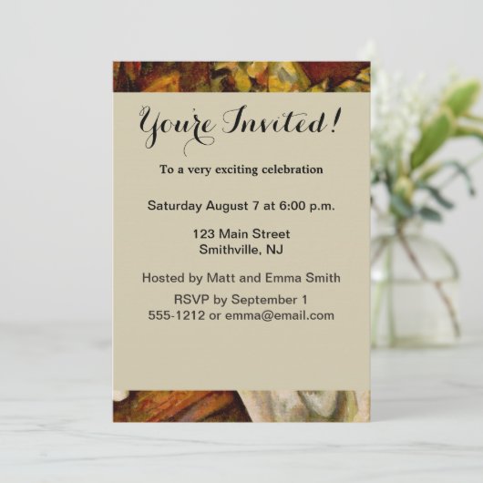 Paul Cezanne Apples Orange Impressionismus Einladung (Stehend Vorderseite)